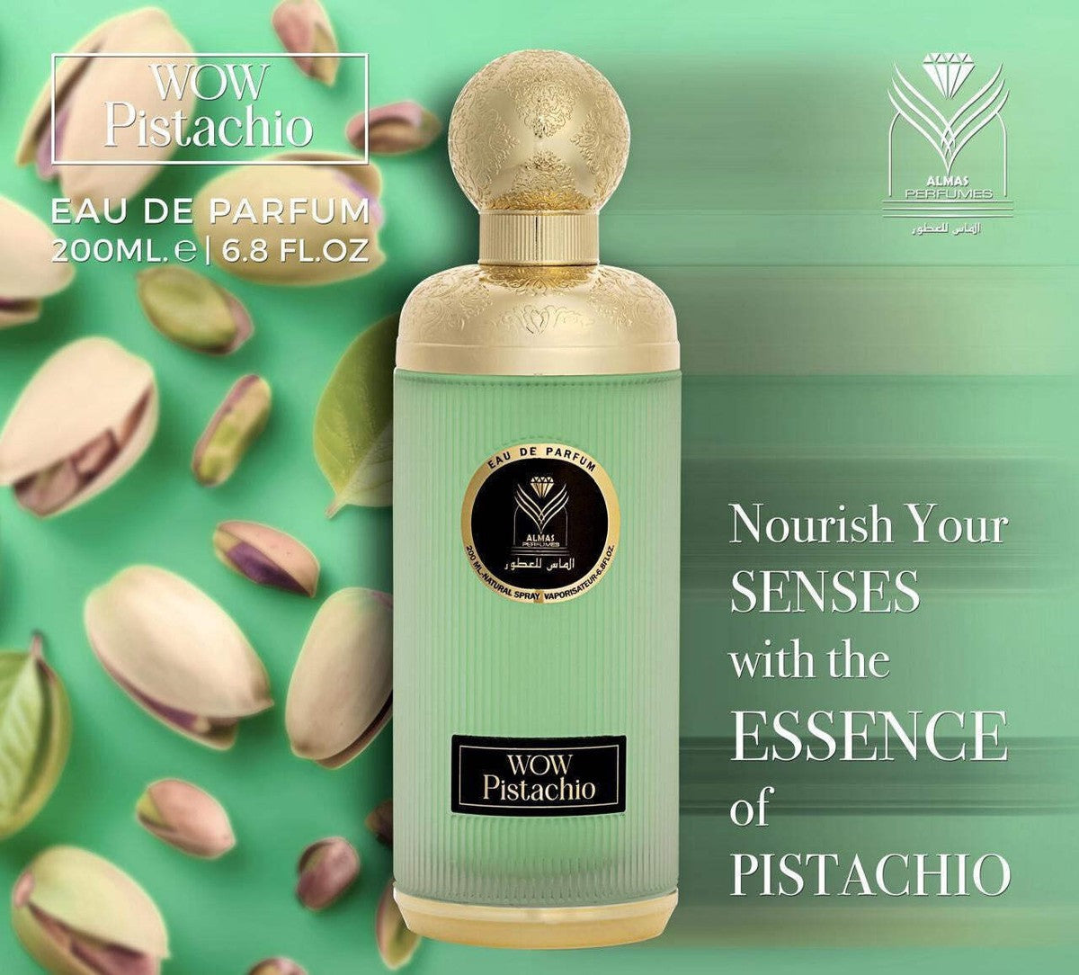 WOW Pistachio by Almas Perfumes – 200ml Eau de Parfum