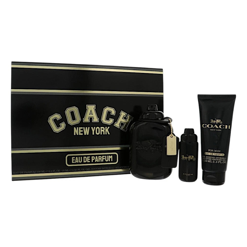 Coach Men by Coach Gift Set for Men 3Pc Gift Set- 3.3Oz Edp Spray,0.5Oz Edp