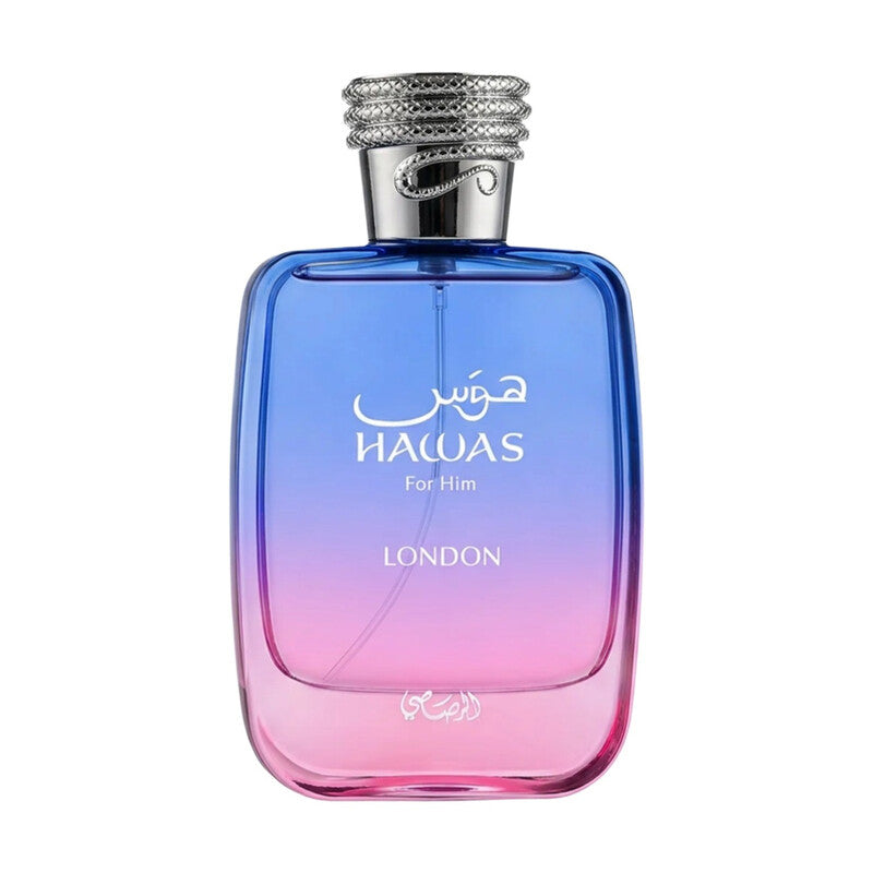 Rasasi Hawas London Eau de Parfum 3.38oz / 100ml | Spicy Fruity Floral Amber Fragrance | Pear, Saffron, Rose & Vanilla