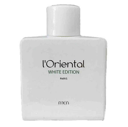 L'Oriental White Edition Intense men's 6.8OZ luxury perfume bottle