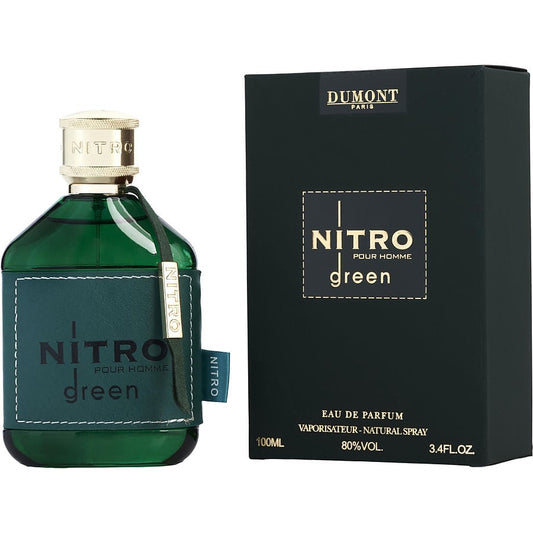 Dumont Nitro Green men's EDP 3.4OZ luxury perfume bottle