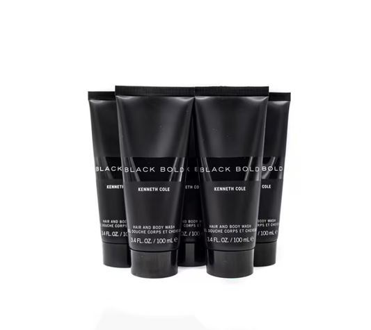KENNETH COLE BLACK BLOD HAIR & BODY WASH FOR MEN 3.4 FL OZ / 100 ML - PACK OF 5 -