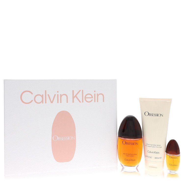 Calvin Klein Obsession 3Pcs Gift Set  + Mini + B/L women's EDP 3.4OZ luxury perfume bottle