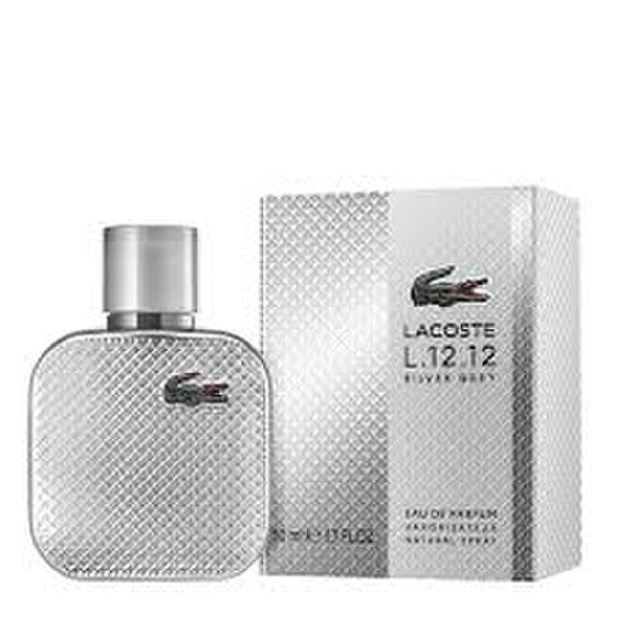 Lacoste L.12.12 Silver Grey Eau de Parfum 3.4 oz Spray Men | Fresh Woody Scent