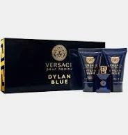 Versace Dylan Blue men Eau De Toilette 0.17 oz Mini & Shower Gel 0.8 oz & Aftershave Balm 0.8 oz