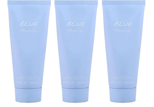 *PACK OF 3* BLUE by Kenneth Cole for MEN 3.4 oz 100 ml HAIR and BODY WASH