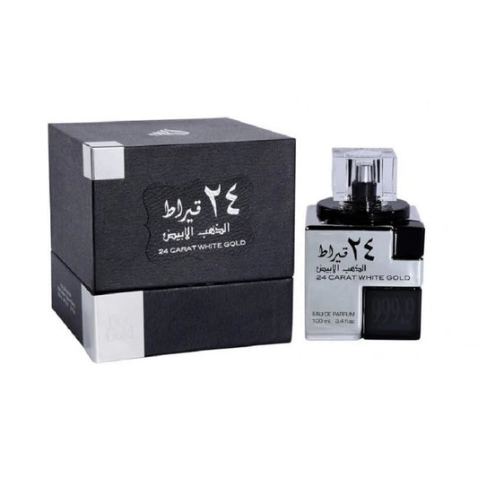 24 Carat White Gold by Lattafa Perfume for Unisex EDP 3.3 / 3.4 oz.