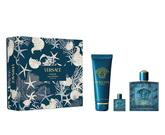 Versace Eros Men 3pc Set 3.4oz EDT + 5ml Mini Splash + 5.0oz Shower Gel