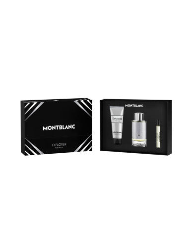 MONT BLANC EXPLORER PLATINUM 3.4 FLOZ EDP+3.4 SHOWER GEL+7.5 ML MINI