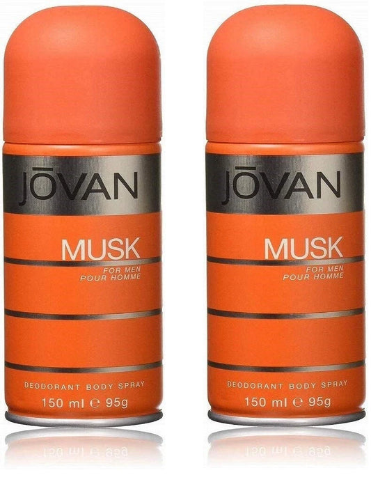 JOVAN MUSK by Jovan for Men DEODORANT BODY SPRAY 150 ml NEW IN CAN **PACK OF 2**